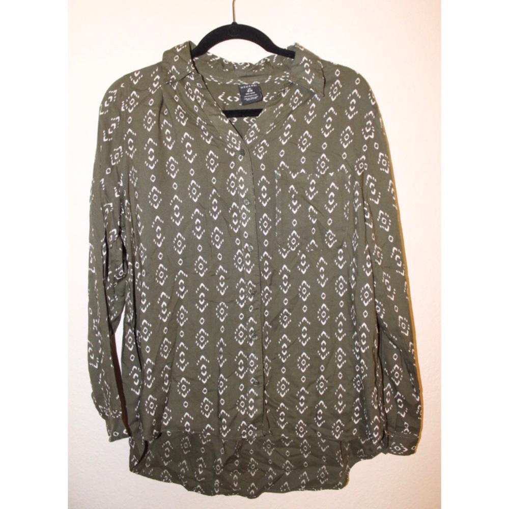 Green Patterned Dress Shirt